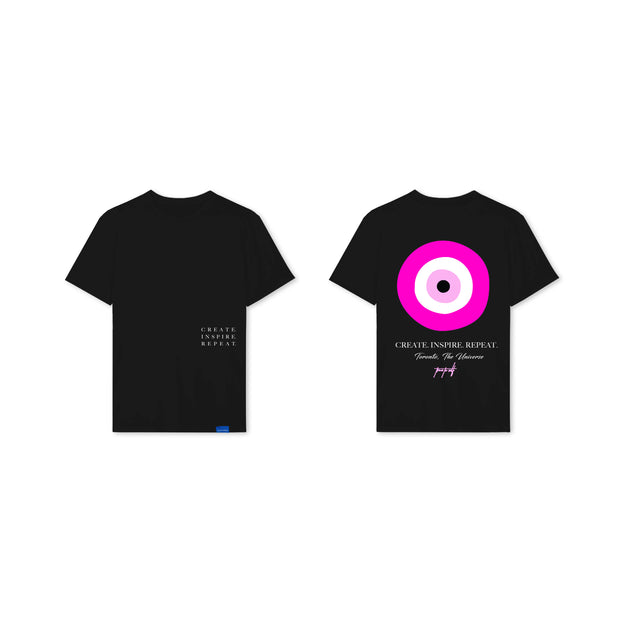 create.inspire.repeat shirt-black/pink