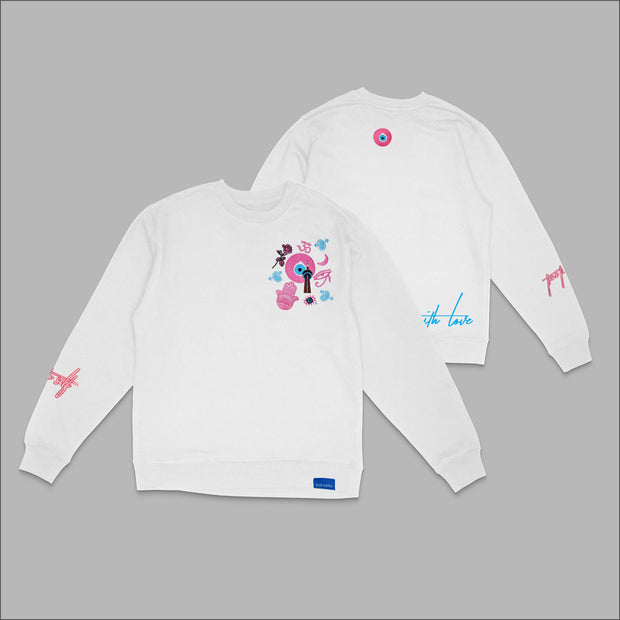 Valentines Day Energy Crewneck - White