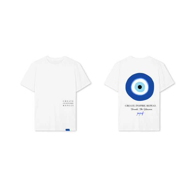 create.inspire.repeat shirt-white/blue